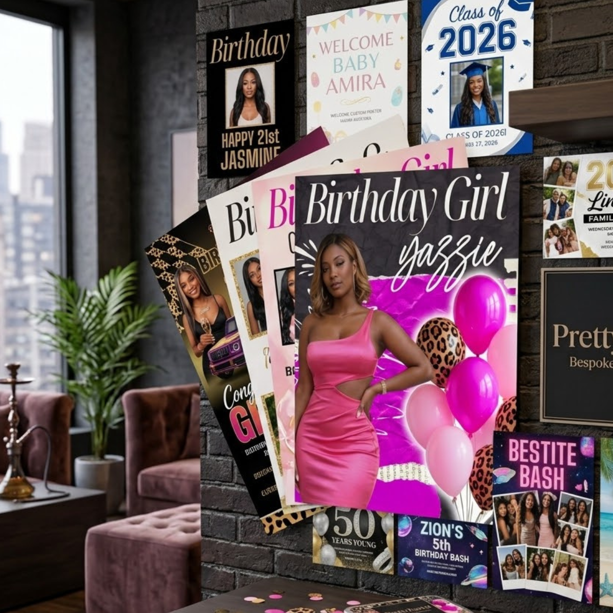 Custom Luxury Birthday Celebration Poster