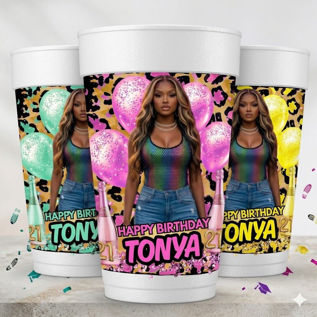 Custom Theme Party Cups (Set of 12)
