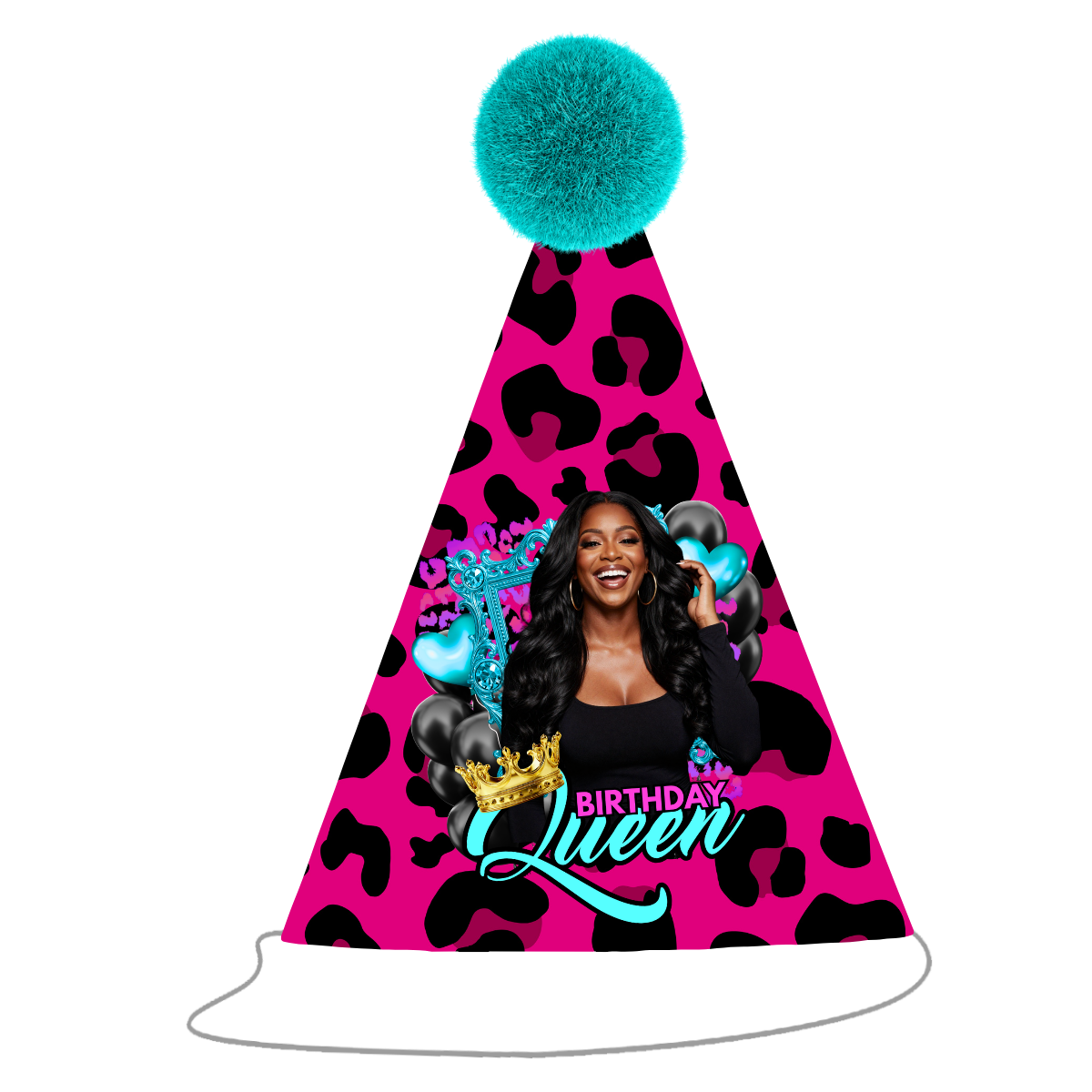 Custom Luxury Party Hats with Pom-Poms (Pack of 12)