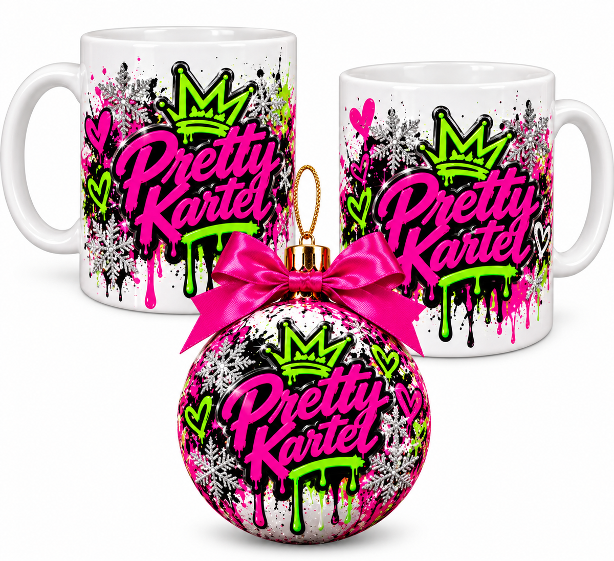 Holiday Bundle: 2 Custom Photo Mugs + Matching Ornament ($25)