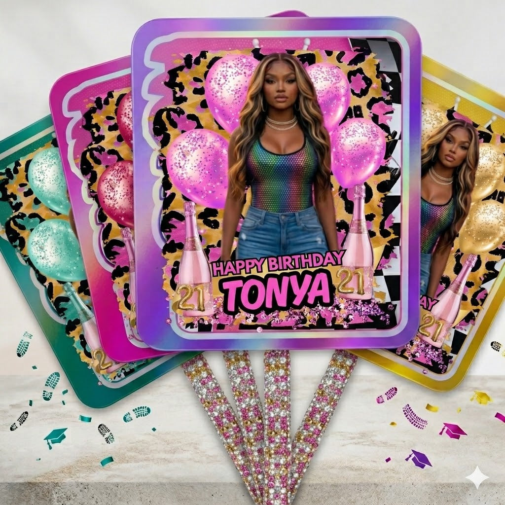 Custom Hand-Held Party Fans (Set of 12)