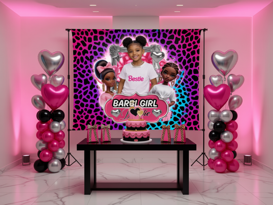 Custom "Barbi Girl Baddie" Backdrop