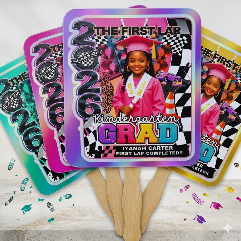 The First Lap" Graduation Hand Fans (3-Pack)